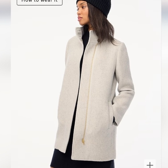 J Crew | City Coat Heather Dust Grey Wool Blend 00 - Picture 2 of 7